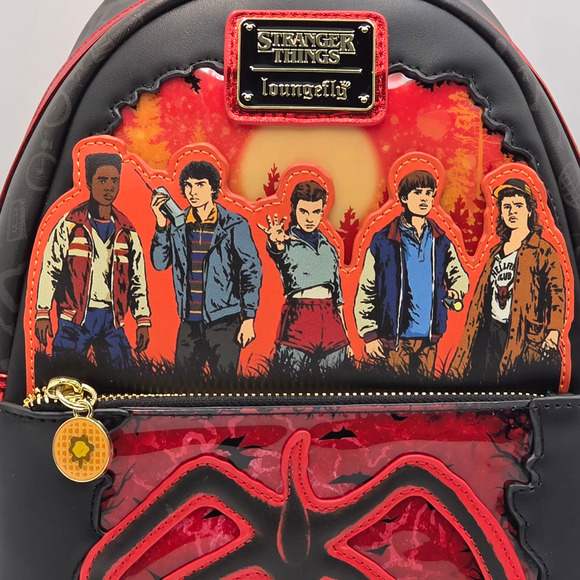 Loungefly Stranger Things Upside Down Group Portrait Light-Up Mini Backpack Bag - Picture 10 of 10